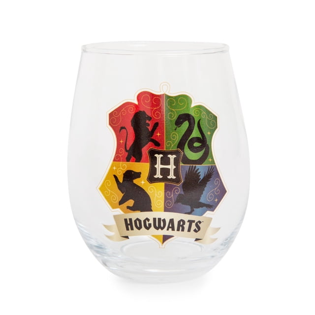 Harry Potter Verre à Vin Sans Pied avec Blason de Poudlard / Contient 20 Onces