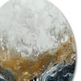 thumbnail image 3 of Designart "Modern Contemporary Abstract Grey and Gold II" Abstract Marble Metal Round Wall Decor, 3 of 5