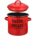 thumbnail image 2 of Pot Émaillé Vintage Pot de Cuisson Pratique Pot à Soupe Ménager Récipient à Graisse de Bacon, 2 of 5