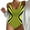 509_Yellow, variant on Lroveb One Piece Swimsuits for Women Novelty Striped Scoop Neck Monokini Bathing Suit Tummy Control Swimwear
