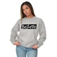 thumbnail image 4 of Believe Holy Spirit Religious Women Crewneck Sweatshirt Brisco Brands L, 4 of 6