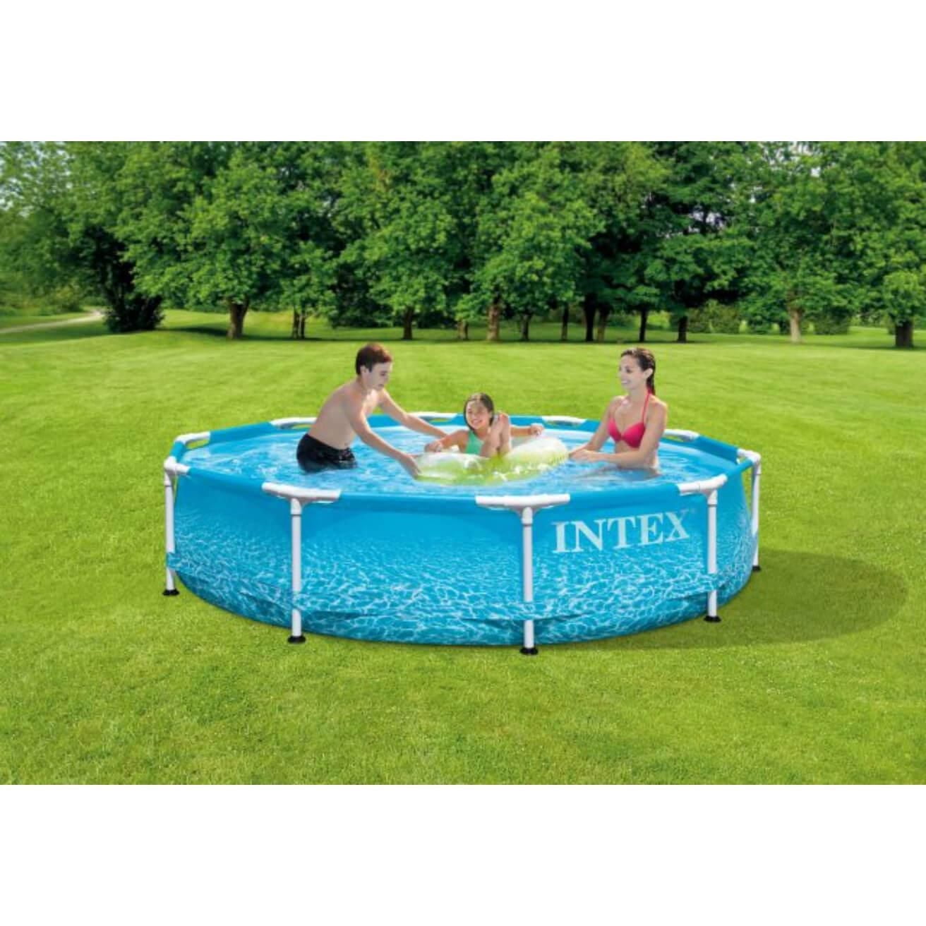 Piscine à ossature métallique en bord de mer Intex 10 pieds x 30 pouces, âge : 6 ans et plus