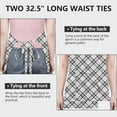 thumbnail image 6 of Black White Plaid Checkered Pattern Apron-Garden Aprons for Women with Pockets-Cotton Linen Waterproof Kitchen Cooking Gardening Aprons Adjustable for Kitchen,Cooking,BBQ and Salon 33x27 Inch, 6 of 7