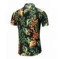 thumbnail image 2 of Leutsin Men Short-Sleeved Printed Color Buttons Cardigan Casual Shirt Tops, 2 of 3