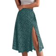 thumbnail image 1 of Women's Dresses Floral Printed Half Body Split A Line Wrapped Mid Waist Long Skirt, 1 of 4