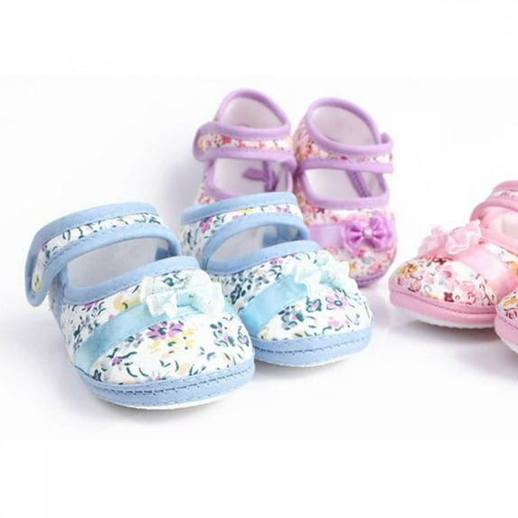 Infant Baby Girls Soft Sole Bowknot Princess Wedding Dress Flats Prewalker Newborn Light Baby Toddler Shoes