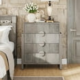 thumbnail image 3 of LGHM 2 Piece Bedroom Dresser Set, Fluted 4 Drawer Dresser Nightstand & Horizontal 8 Drawer Dresser, Gray, 3 of 9