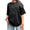 2-Black, variant on Foliage Wreath Sunrise Tomb Easter Christian He Is Risen Verse Women Vintage Washed T-Shirt Short Sleeve Loose Tops
