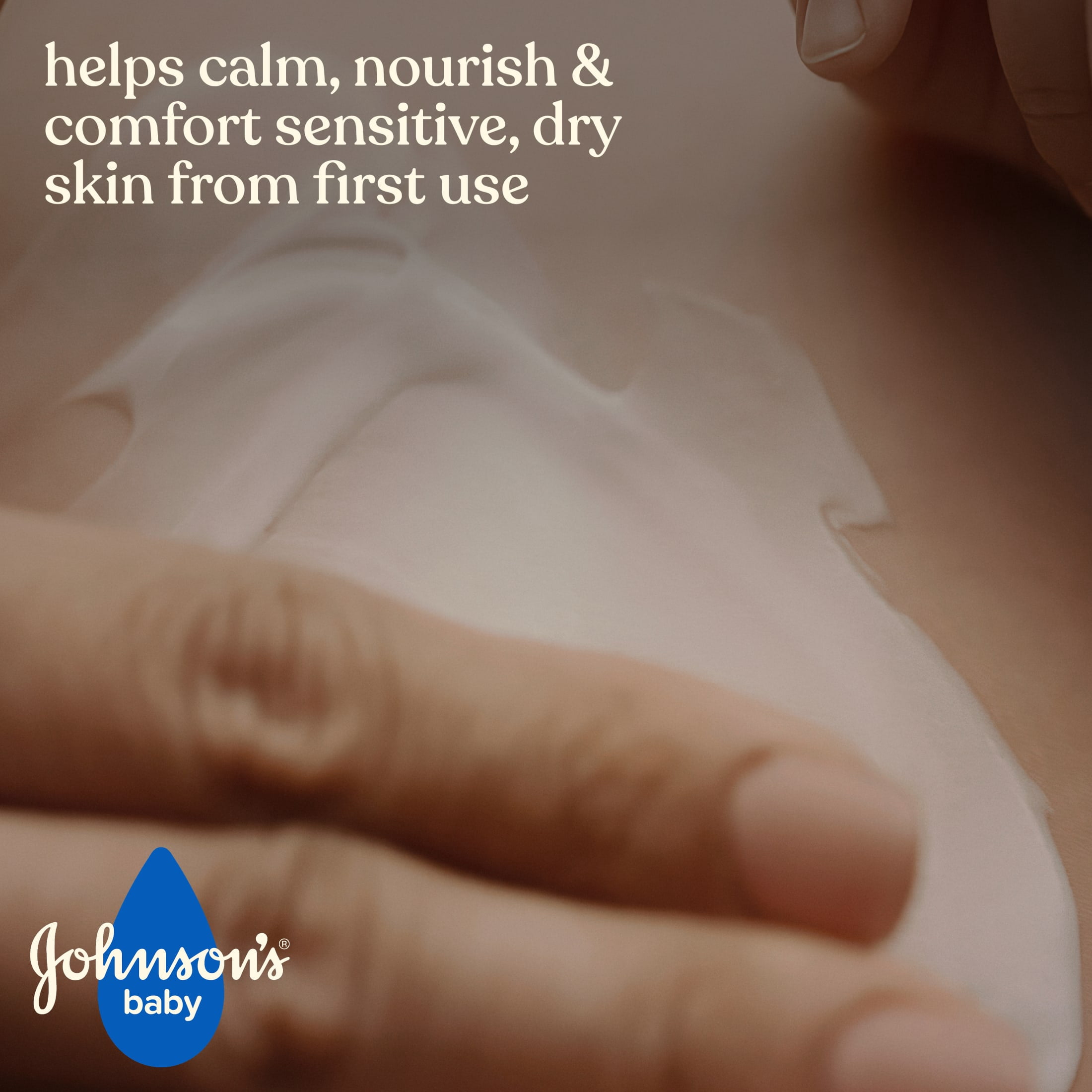 Johnson's Sensitive Care Face & Body Baby Cream, Light Scent, 13.6 oz
