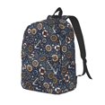 thumbnail image 1 of Disketp Nautical print Canvas Backpack Lightweight Travel Daypack Student Rucksack Laptop Backpack-, 1 of 5