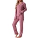 thumbnail image 4 of INSPIRAR CHIC Conjunto de Pijamas para Mujeres de Manga Larga con Botones y Pantalones, Juego de Pijamas a Juego de Dos Piezas para Navidad, Rosa, 4 of 6