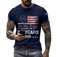 thumbnail image 4 of 250 Anniversary Usa T Shirt for Men 1776-2026 Usa Flag Print Short Sleeve Crew Neck Tees Moisture Wicking Relaxed Fit Beach Vacation Comfy T-Shirt, Navy, #01 Navy, 4 of 5