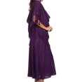 thumbnail image 4 of Sakkas Emma Relaxed Fit Scoop Neck Double Layered with Fringe Tank Dress - Purple - 1X/2X, 4 of 4