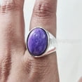 thumbnail image 4 of Charoite Mens Ring, Natural Purple Charoite Ring, Oxidized Silver Jewelry, 925 Silver Ring, Birthday Gift, Heavy Mens Ring, Arabic Design, Ottoman Style Ring, Christmas, Turkey Mens Signet Ring, 4 of 6