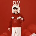 thumbnail image 4 of XBASW Toddler Baby Kids Girls Boys Fleece Sweatshirt New Year Sweater Fall Winter Warm Pullover Tops Clothes for 1-7 Years, 4 of 9
