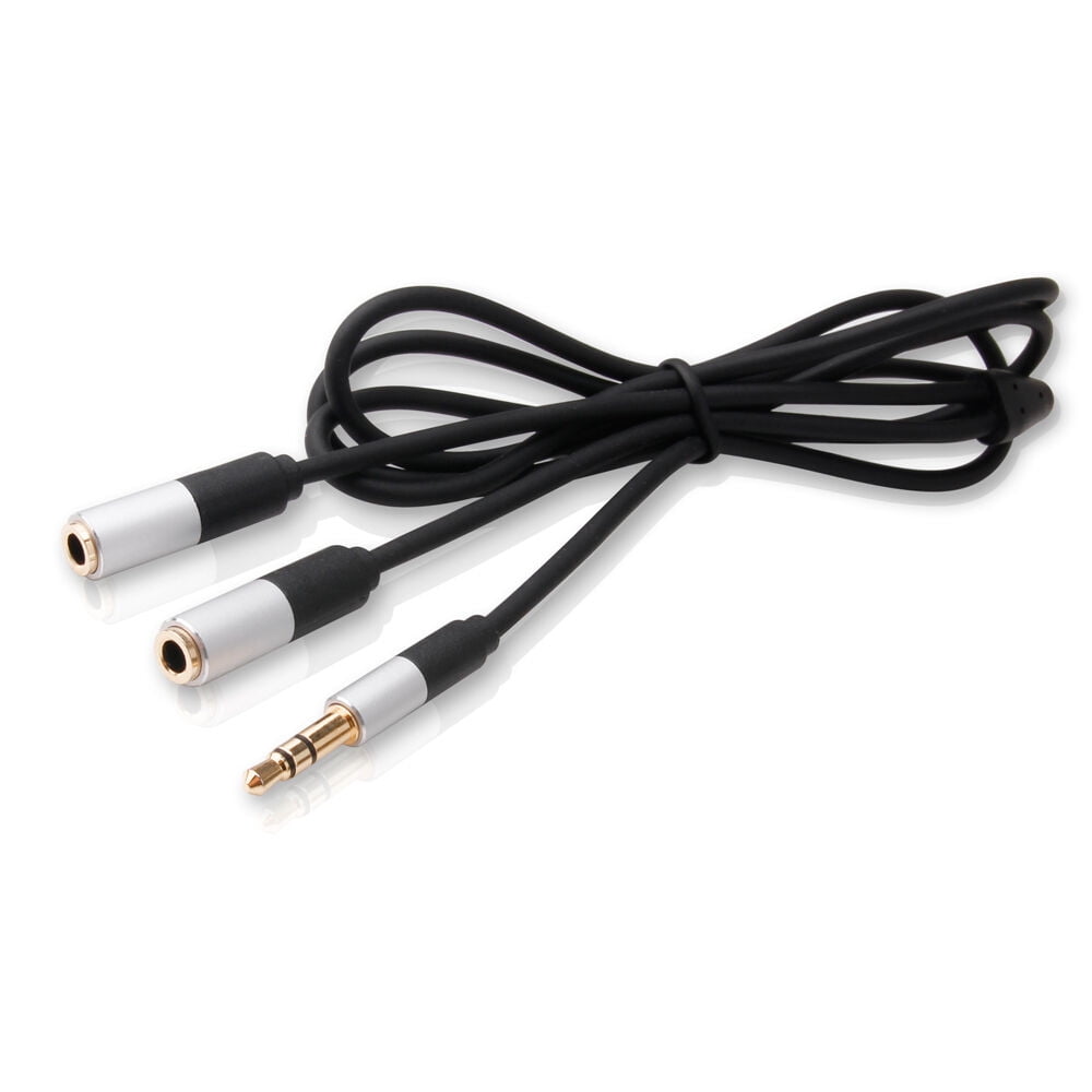 3ft 3.5mm Stereo Audio Splitter Male to 2 Female Headphone Cable Aux