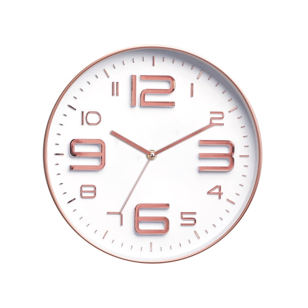 Reloj de pared Inteprter 12 pulgadas decorativo moderno oro rosa