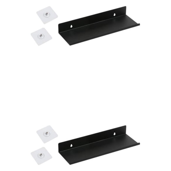 Eigraketly Damage-Free Wall ount Shelf for Office Home Organizer Speaker Negro METRO 2piezas