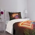 thumbnail image 5 of Ambesonne Tiki Bar Quilted Bedspread Set 2 Pcs, Neon Sign Design, Twin Size, Multicolor, 5 of 6