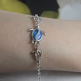 thumbnail image 6 of Beautiful Hawaiian Blue Opal 3 Sea Turtle Bracelet, Sterling Silver Mom & 2 Baby Turtle CZ Bracelet, B3321 Birthday Mom Valentine Gift, 6 of 6