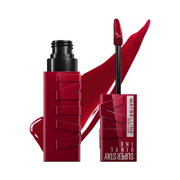 Labial líquido brillante de larga duración, Maybelline Superstay Vinyl Ink tono Royal 55, 4.2ml