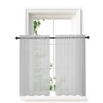 thumbnail image 2 of Pure Light Grey Sheer Kitchen Tier Curtains 45 Inch length, Rod Pocket Half Curtains & Drapes, Simple Solid Color Light Filtering Chiffon Cafe Bathroom Window Treatments 2 Panels 27.5"W x 45"L, 2 of 7