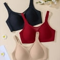 thumbnail image 6 of Sopiago Plus Size Wireless Bras for Women Low Cut Deep V Bra No Underwire Padded Tshirt Woman's Bras Brown,XXL, 6 of 7