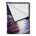 thumbnail image 2 of Galaxy Soft Flannel Fleece Blanket, Outer Space Theme Planets Saturn Mars Neptune Science Fiction Solar Scene Artprint, Cozy Plush for Indoor and Outdoor Use, 50" x 60", Mauve Purple, by Ambesonne, 2 of 5