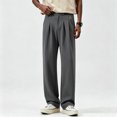 thumbnail image 2 of Men Modern Fit Stretch Dress Slacks Flat Front Business Office Pants S-XL, 2 of 9