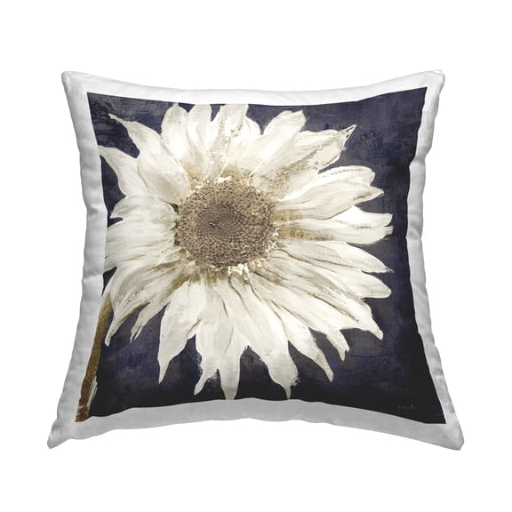 Stupell Industries White Flower Petals Intricate Abstract Daisy Design by Sophie 6 Throw Pillow