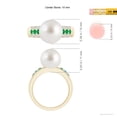 thumbnail image 5 of Angara South Sea Cultured Pearl Ring with Emeralds in 14K Yellow Gold for Women | June Birthstone Jewelry for Her, 5 of 8