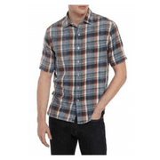 $145 TOMMY BAHAMA Men's Big and Tall Seaspray Plaid Camp Shirt, Ember Red, 2XLB.