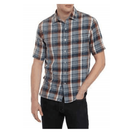 $145 TOMMY BAHAMA Men's Big and Tall Seaspray Plaid Camp Shirt, Ember Red, 2XLB.