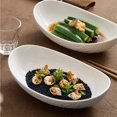 thumbnail image 4 of Plates Oval Ceramic Plates for Home Use, Hotel Restaurant Use, Japanese Style Salad Plates, Stone Pattern Deep Plates Dishes(Medium), 4 of 7
