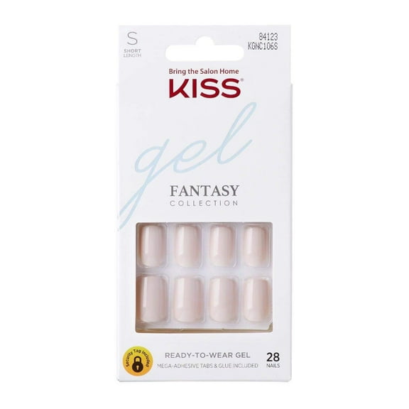 KISS Voguish Fantasy Press-on Nails, Nude Here I Am, Short, 28 count