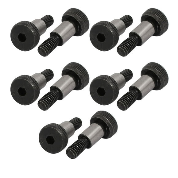 Unique Bargains 10pcs 40Cr Steel Shoulder Bolt 8mm Shoulder Dia 12mm Shoulder Length M6x12mm Thread