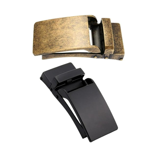 Hebilla de cinturón automática Yuyangstore para hombre rectangular 2 piezas Negro y Cobre