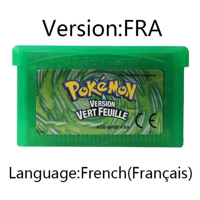 Series GBA Game Cartridge 32Bit Video Game Console Card Emeraude Rouge Feu Saphir Rubis Vert Feuille FRA Version for GBA