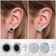thumbnail image 5 of Pendientes redondos negros Silvora con Circonia cúbica brillante AAA joyas para niños y niñas, 5 of 8