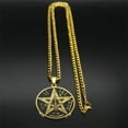 thumbnail image 6 of Witchcraft Pentagram Necklace 14K Yellow Gold Men's Jewish Hebrew Tetragrammaton Solomon Pendant Amulet Jewelry, 6 of 9