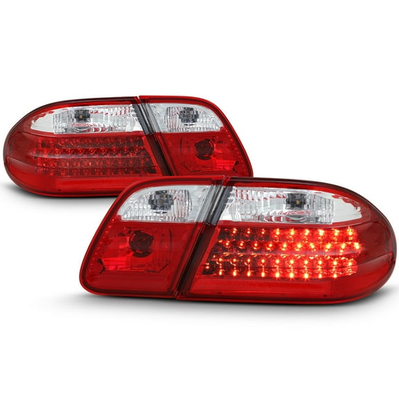 1996-2002 Mercede-Benz W210 E300 E320 E430 E55 Red Clear LED Tail Lights Lamps