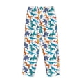 thumbnail image 5 of Goofa Block Dinosaur Printed Soft Pajama Pants for Women, Wide Leg Comfy Casual Lounge Yoga Pants-Medium, 5 of 9