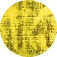 thumbnail image 1 of Ahgly Company Machine Washable Indoor Round Abstract Yellow Modern Area Rugs, 8' Round, 1 of 4