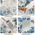 thumbnail image 4 of 60x84inches Blue Floral Rectangle Tablecloth Watercolor Rose Flowers Leaf Print Decorative Table Cover Waterproof Spill Proof Fabric Table Cloth for Kitchen Dining Room Patio Home Decor, 4 of 7