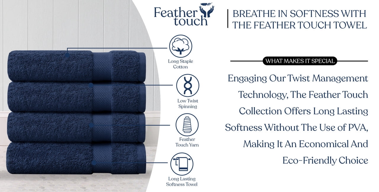 Delara Organic Cotton Bath Towels, Pack of 4, 650 GSM, GOTS & OEKO-TEX Certified, Soft, Absorbent, Quick-Dry