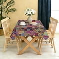 thumbnail image 5 of Rectangle Table Cloth, Waterproof Heavy Duty Vinyl Tablecloths, Wipeable Washable Table Cover Floral Rustic Seasonal Table Cover for Party Picnic Dinner Decor (Boho, 60" X 84"), 5 of 7