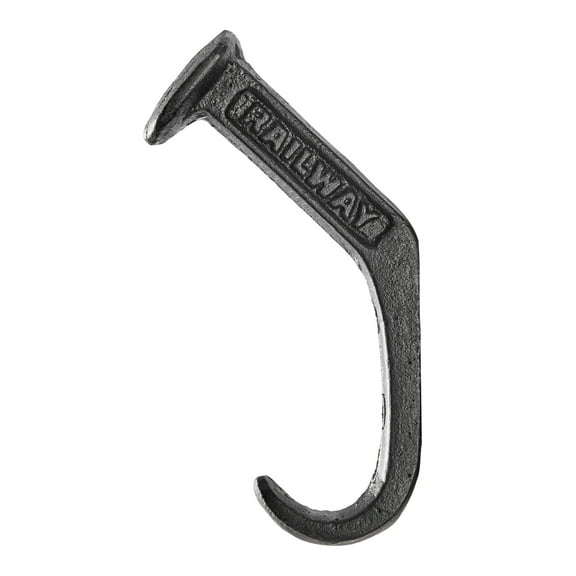 Danya B. Black Cast Iron Railway Spike Wall Mount Hook Set (Set of 6)