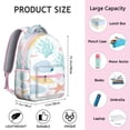 thumbnail image 4 of Ocean Creatures Student Backpack Durable Waterproof Composite Oxford Cloth with Starfish, Fish, and Seahorse Print, Adjustable Straps, Comfortable for School and Daily Use, 4 of 6