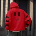 thumbnail image 5 of QHFBli Men's Hoodie Mens Letter Print Hooded Sweatshirt Streetwear Pullover Loose Fit Comfortable Blend Fabric for Fall Winter Season Daily Casual Wear RD2 M, 5 of 5