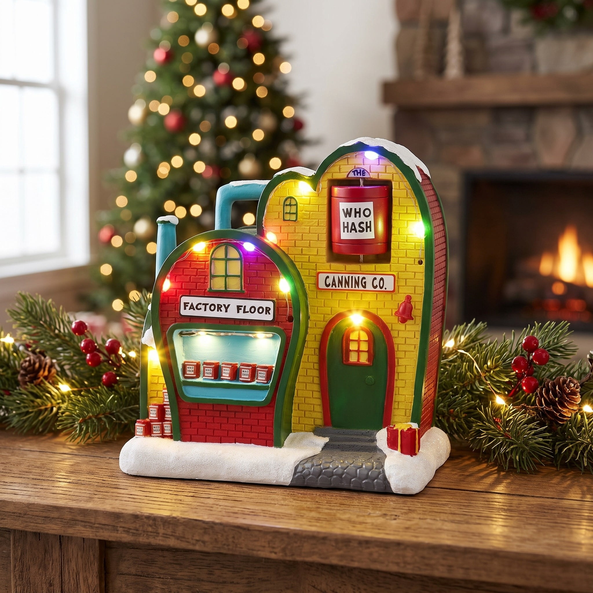 Dr. Seuss The Grinch Who Hash Factory Tabletop Christmas Village Building